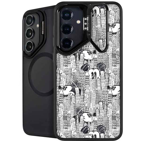 Disney Mickey Mouse Cityscape Sketch Galaxy S25 Kickstand Case